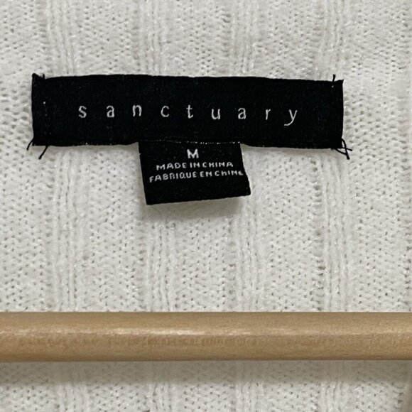 Sanctuary Mock Neck Knit Ribbed Sweater Soft Comfy Size Medium - Picture 3 of 5